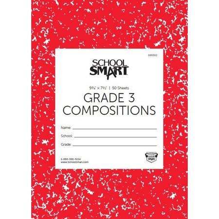 SCHOOL SMART PAPER COMP BOOK 9.75X7.5 RED GRADE 3 50 SHTS PMMK37159SS-5987